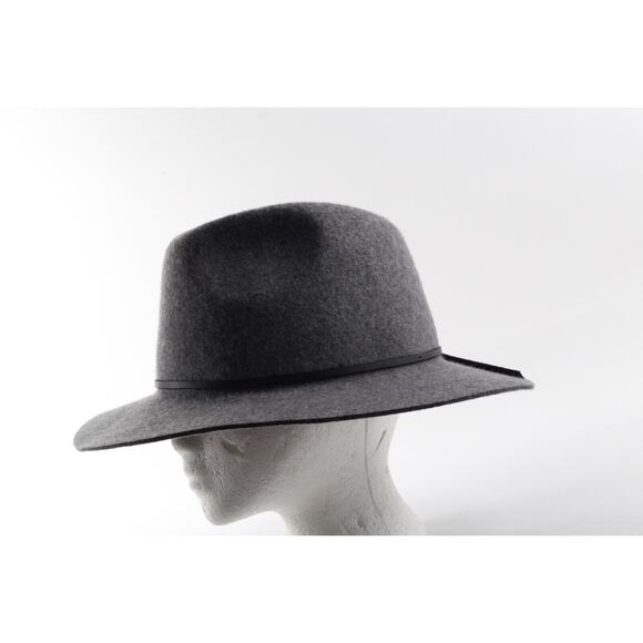 Brixton Women’s Welsey Fedora Hat Gray Wool Medium Classic Chic Style Size M